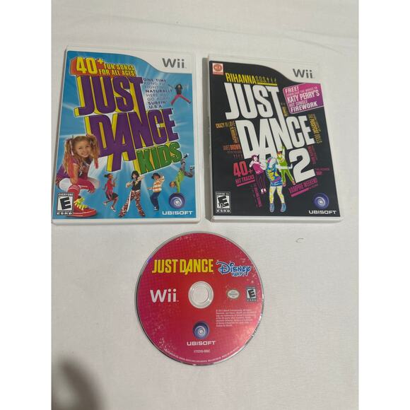 3 Wii games, Just Dance Kids, Just Dance 2 & Just Dance Disney Party. All work. - Picture 1 of 5